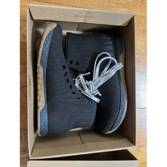 NO BULL Outwork SF High Top Trainer Sneakers M7 W8.5 EUR40 Black and Gum - Picture 1 of 5